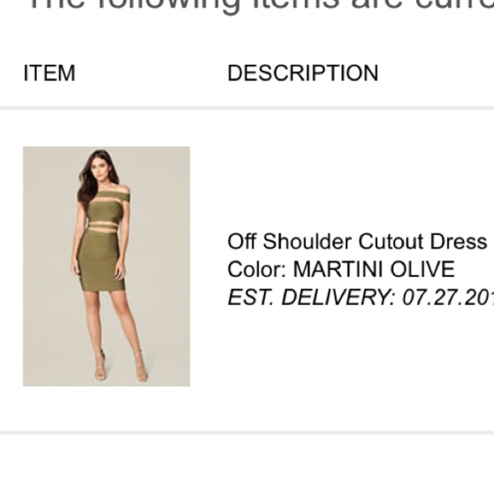 Bebe Off Shoulder Bodycon Dress Olivr Size M